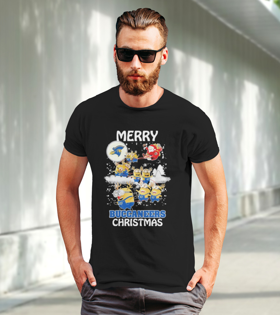 Merry Buccaneers Christmas Minions East Tennessee State Santa T-Shirt