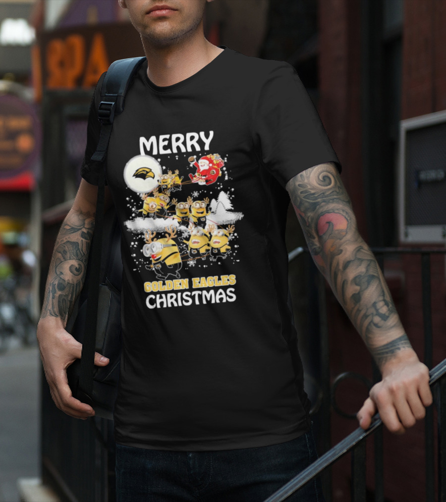 Merry Minions Southern Miss Golden Eagles Christmas T-Shirt