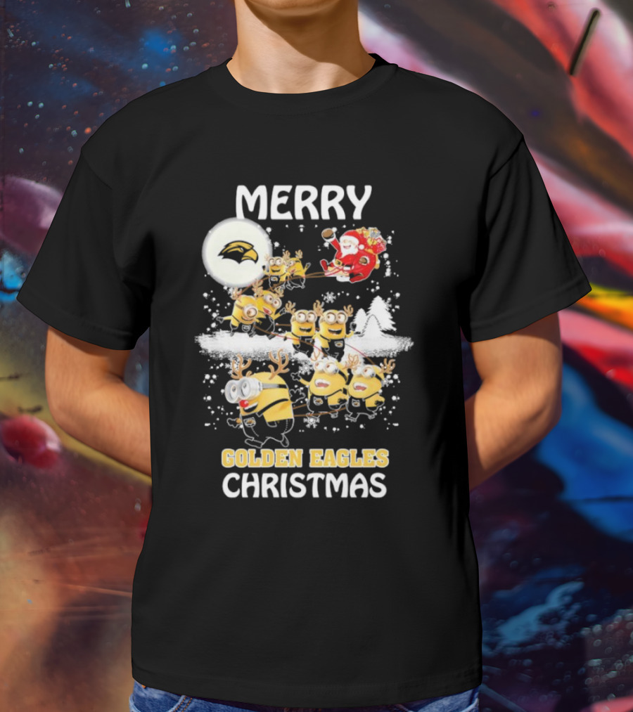 Merry Minions Southern Miss Golden Eagles Christmas T-Shirt