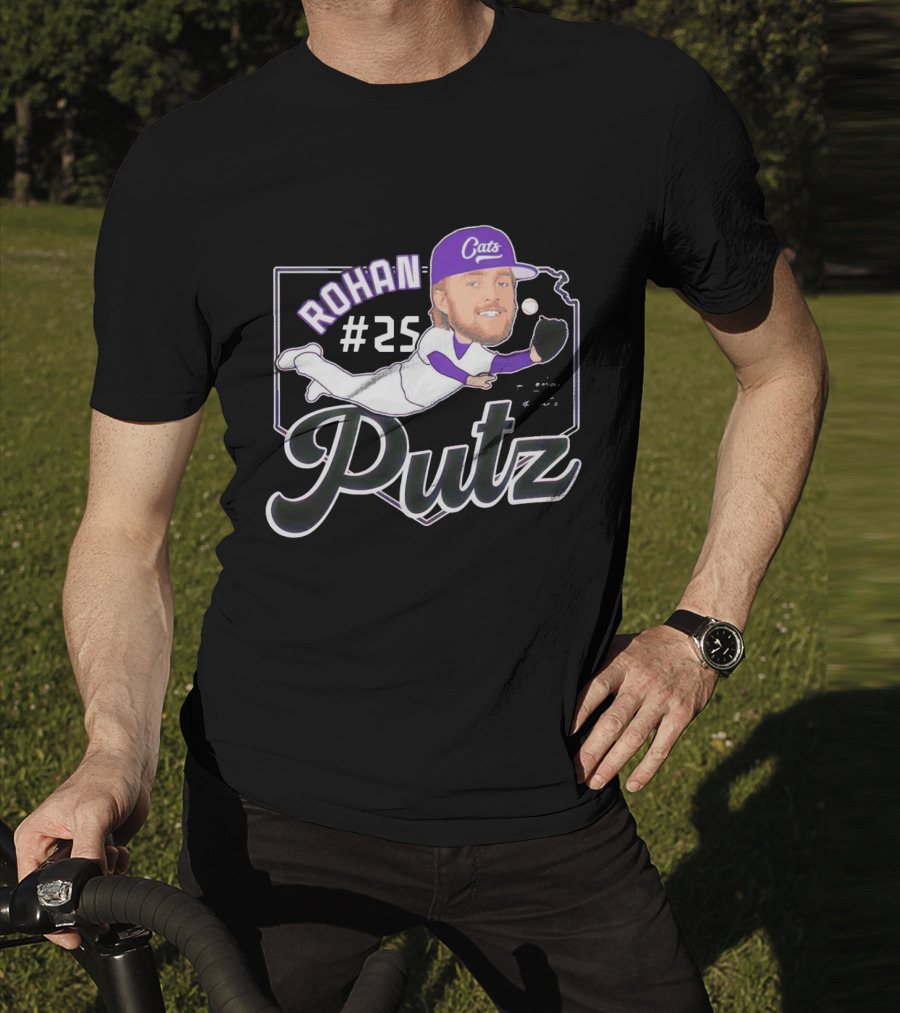 Rohan Putz #25 Kansas State Wildcats Cats Outfielder Signature T-Shirt