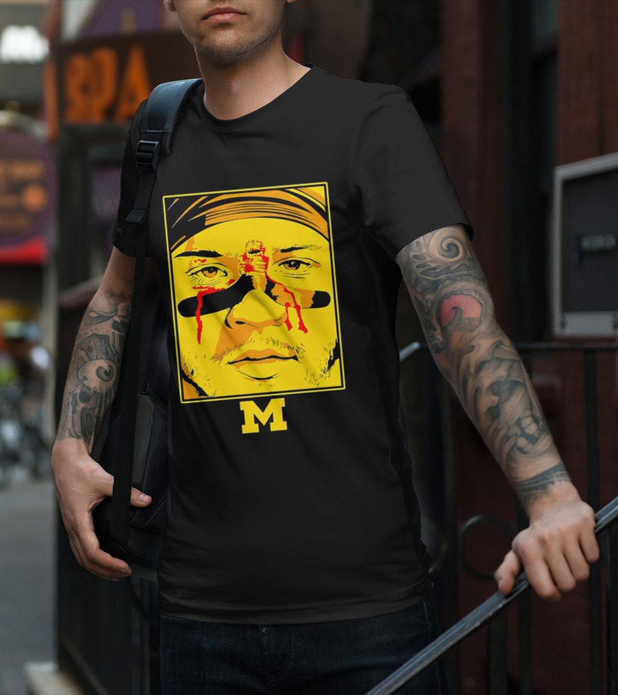 Blake Corum Game Face Michigan Wolverines Football Yellow M T-Shirt