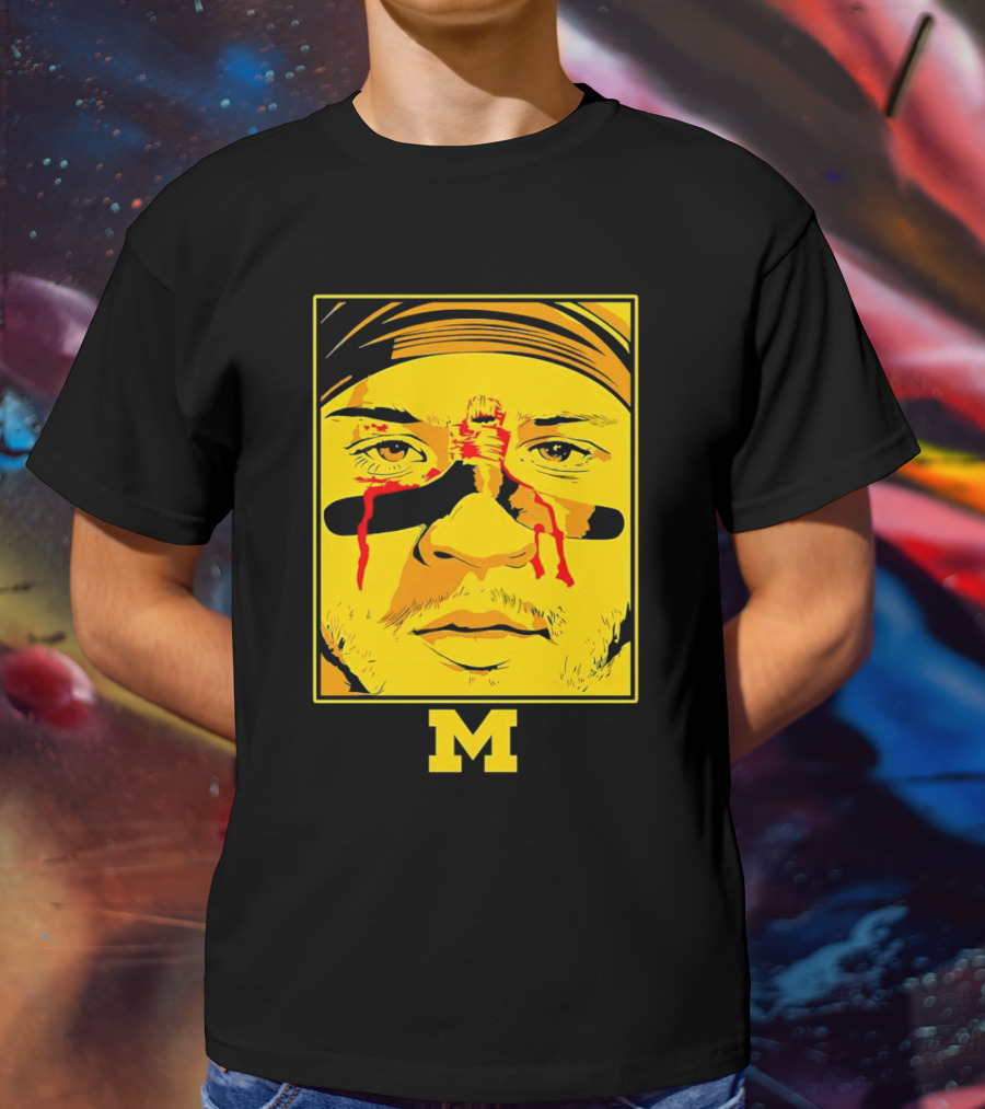 Blake Corum Game Face Michigan Wolverines Football Yellow M T-Shirt