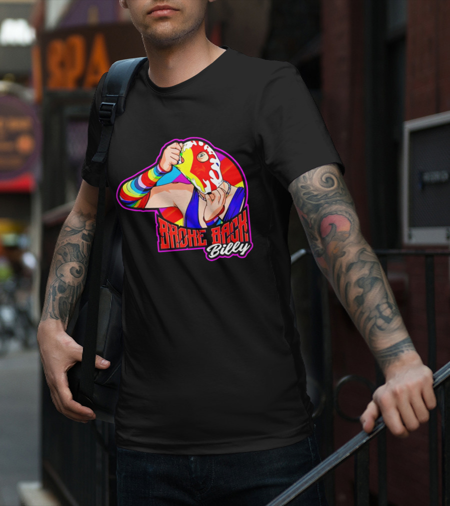 Broke Back Billy Colorful Wrestling Mask T-Shirt
