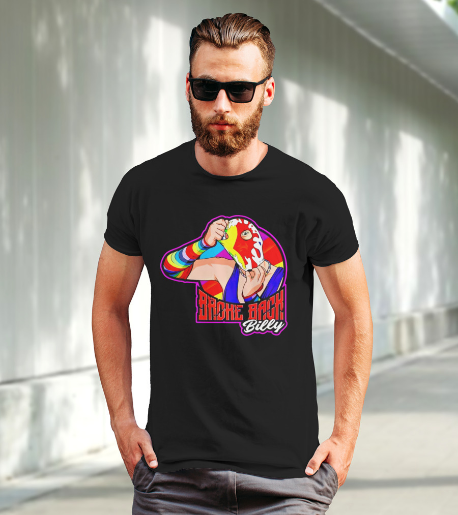 Broke Back Billy Colorful Wrestling Mask T-Shirt