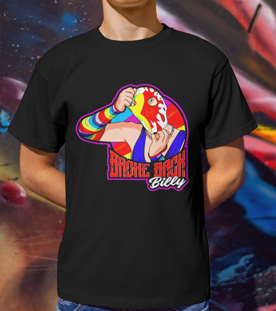 Broke Back Billy Colorful Wrestling Mask T-Shirt