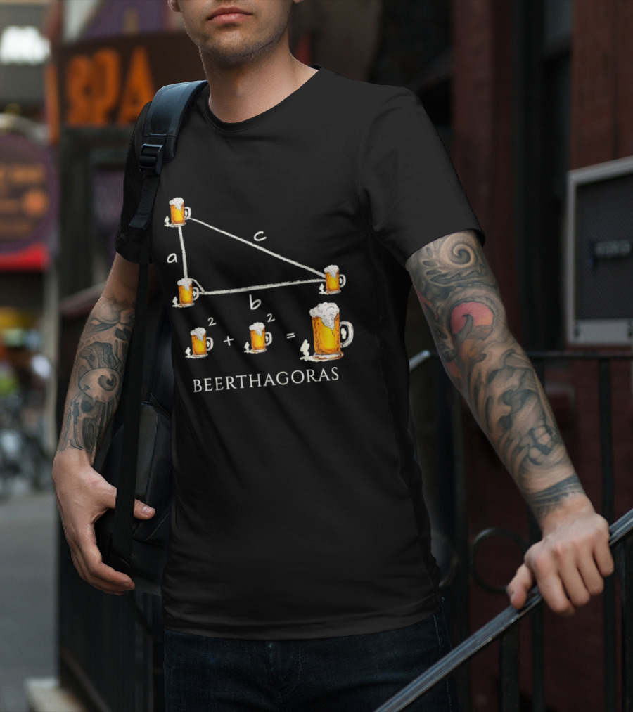 Beerthagoras Theorem Math Pythagoras Beer Mugs Equation T-Shirt