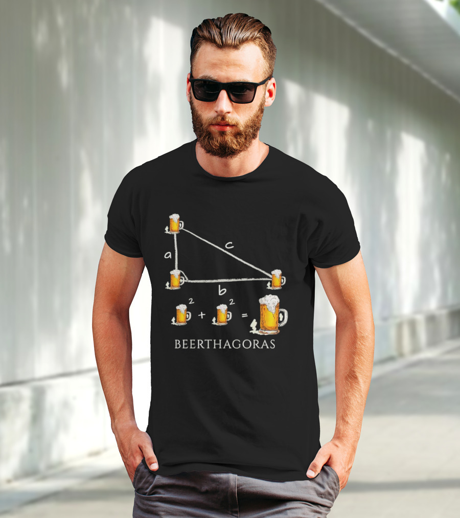Beerthagoras Theorem Math Pythagoras Beer Mugs Equation T-Shirt