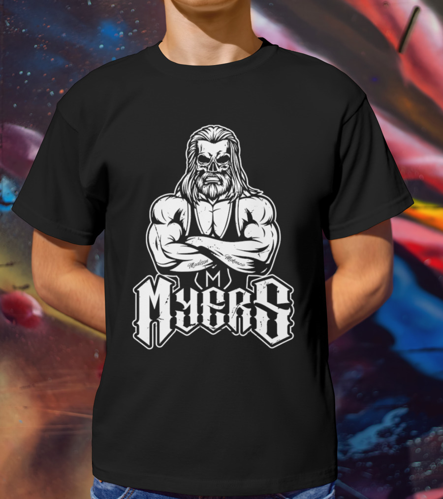 Brian Myers Fka Curt Hawkins Skull Crossed Arms Tattooed Madison Morgan T-Shirt