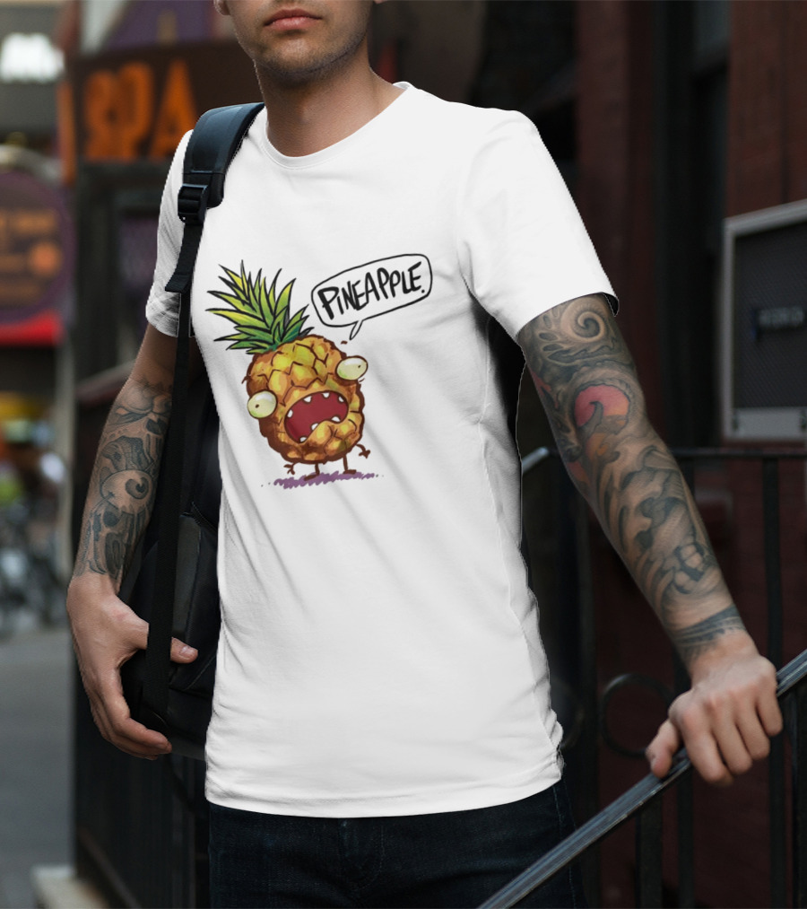 Pineapple Cute Pineapple With Cartoon Face And Funny Expression T-Shirt