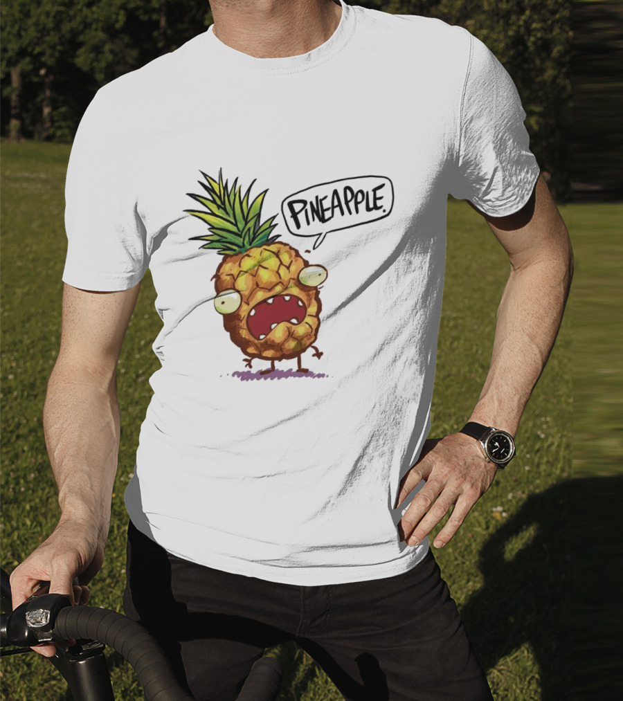 Pineapple Cute Pineapple With Cartoon Face And Funny Expression T-Shirt