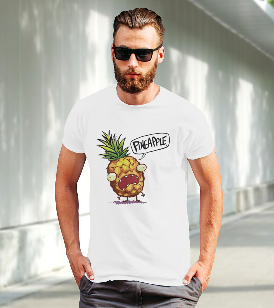 Pineapple Cute Pineapple With Cartoon Face And Funny Expression T-Shirt