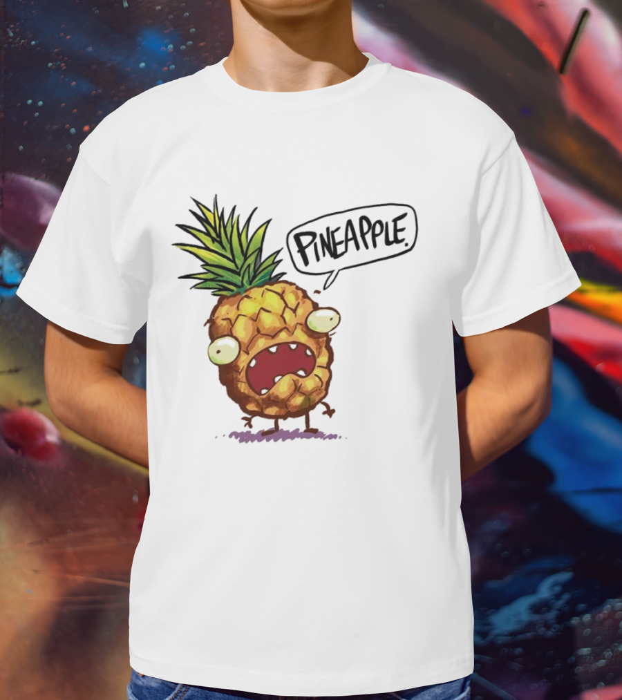 Pineapple Cute Pineapple With Cartoon Face And Funny Expression T-Shirt
