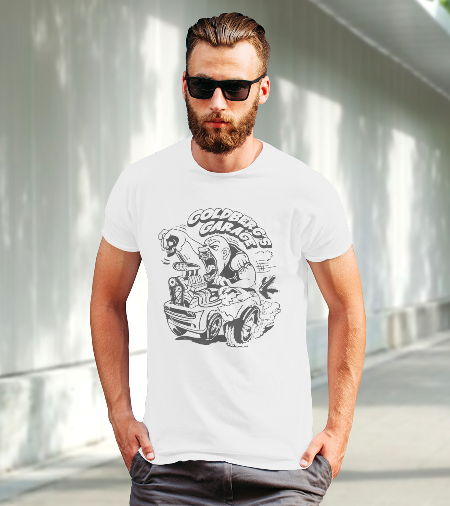 GOLDBERG'S GARAGE SPEED DEMON SKULL HOT ROD T-Shirt