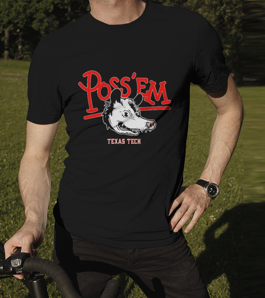 Poss’em Texas Tech Red Raiders Rally Possum Football T-Shirt