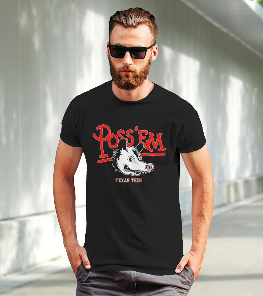 Poss’em Texas Tech Red Raiders Rally Possum Football T-Shirt