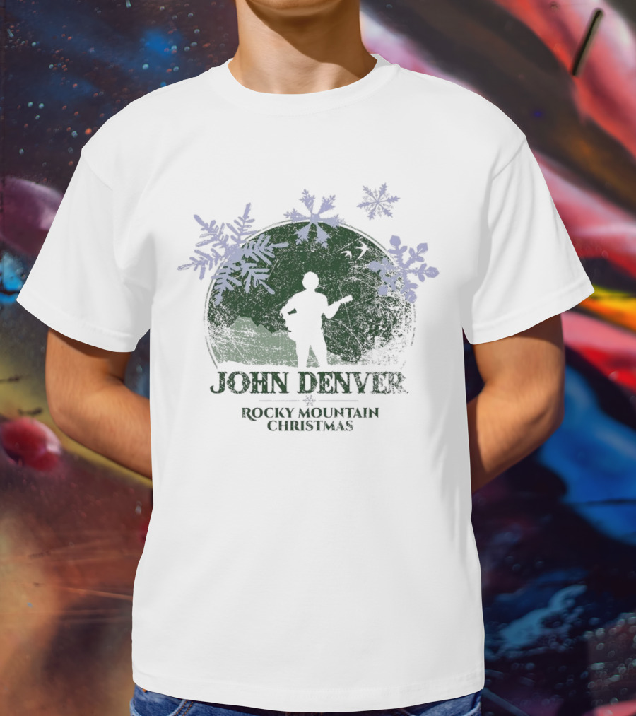John Denver Rocky Mountain Christmas Snowflake T-Shirt