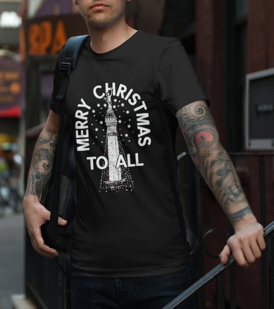 Merry Christmas To All Lights Monument T-Shirt