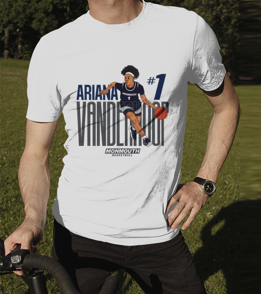 Ariana Vanderhoop #1 Monmouth Hawks NCAA Women's Basketball Player T-Shirt