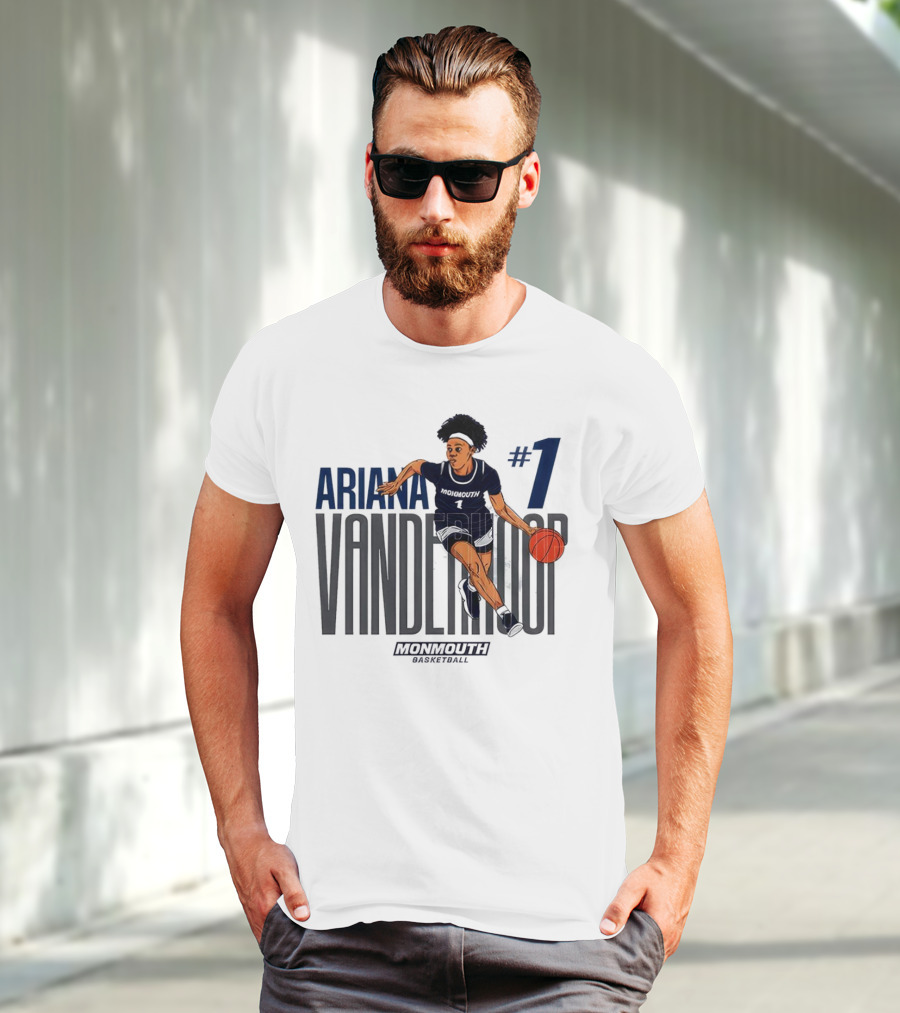 Ariana Vanderhoop #1 Monmouth Hawks NCAA Women's Basketball Player T-Shirt