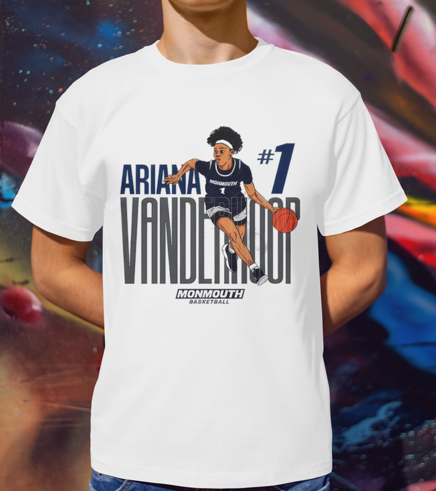 Ariana Vanderhoop #1 Monmouth Hawks NCAA Women's Basketball Player T-Shirt