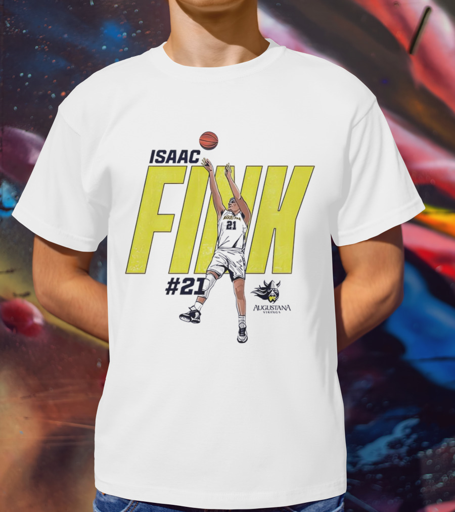 Isaac Fink #21 Augustana Vikings Basketball T-Shirt