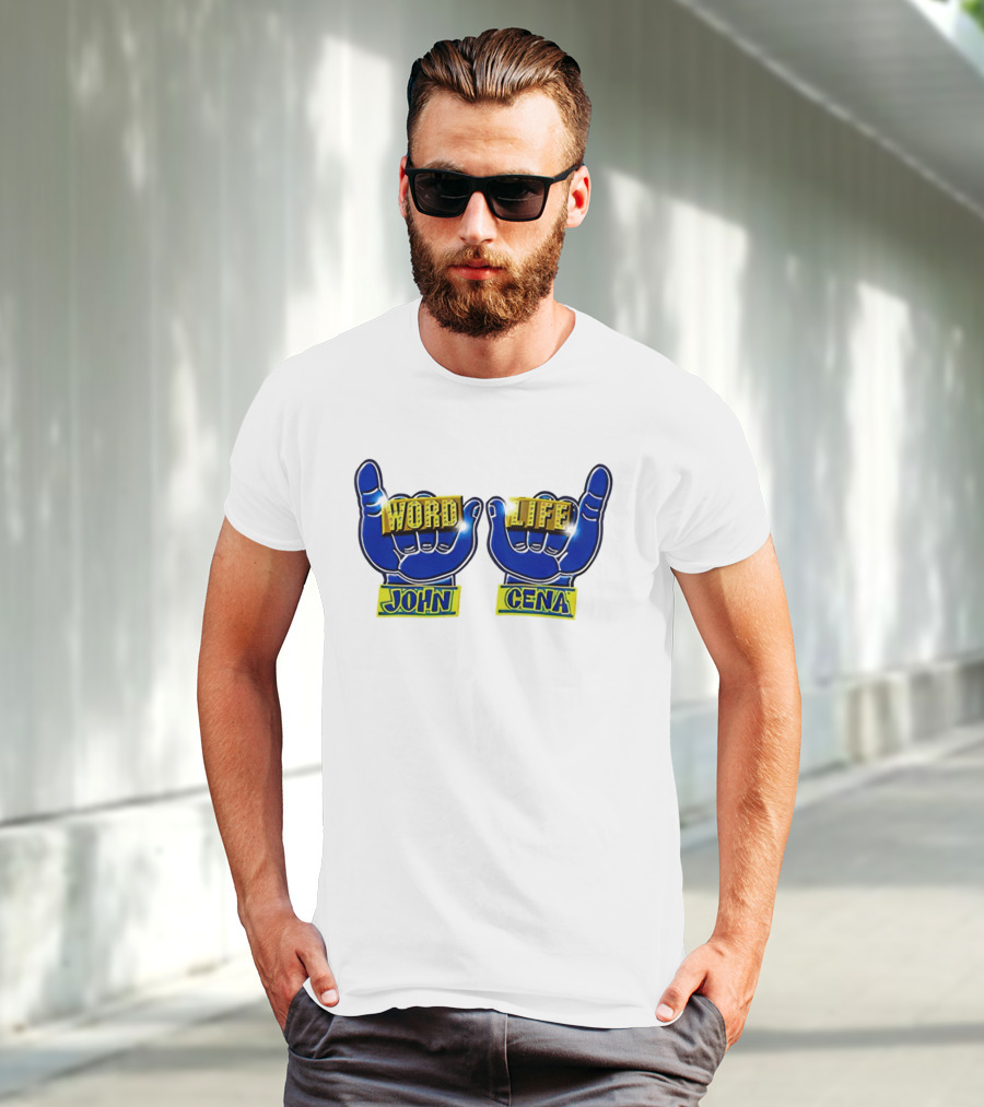 John Cena Word Life Blue Hands Iconic Gesture T-Shirt