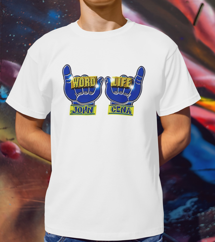 John Cena Word Life Blue Hands Iconic Gesture T-Shirt