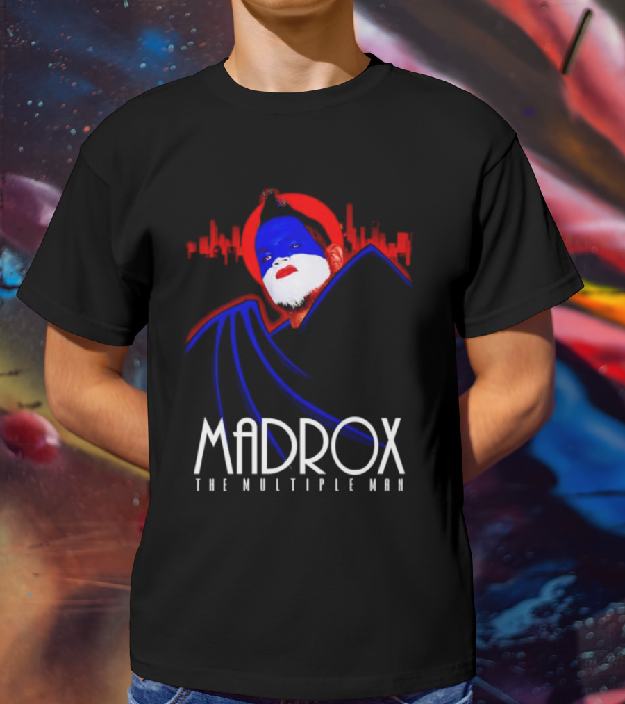 Madrox The Multiple Man City Skyline Red Blue Face Paint T-Shirt