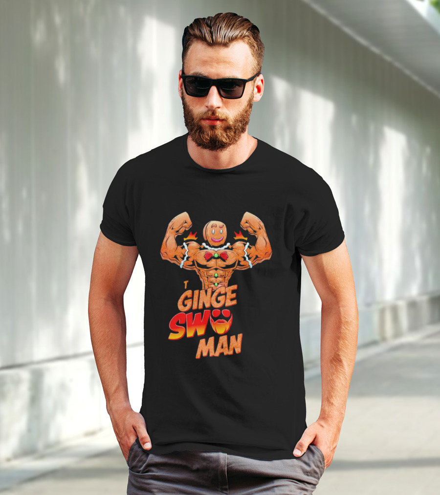Ginger Swole Man Christmas Bodybuilding Gingerbread T-Shirt