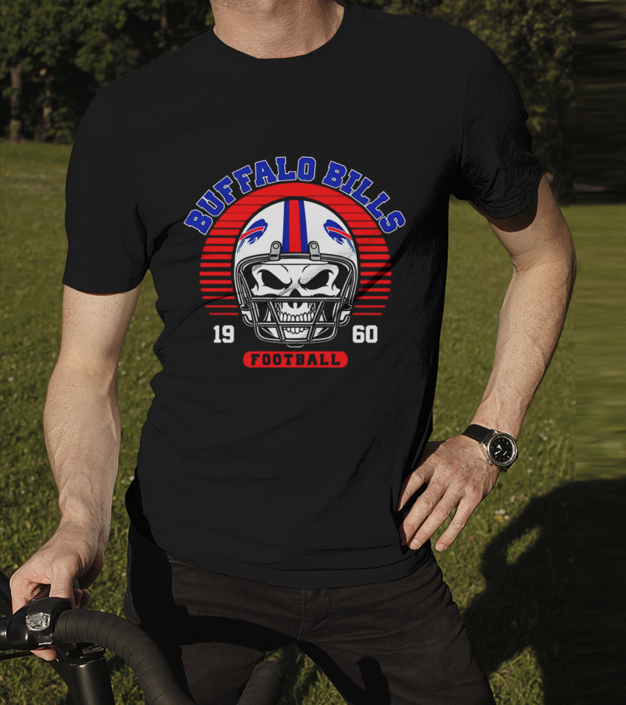 Buffalo Bills 1960 Skull Helmet Football T-Shirt