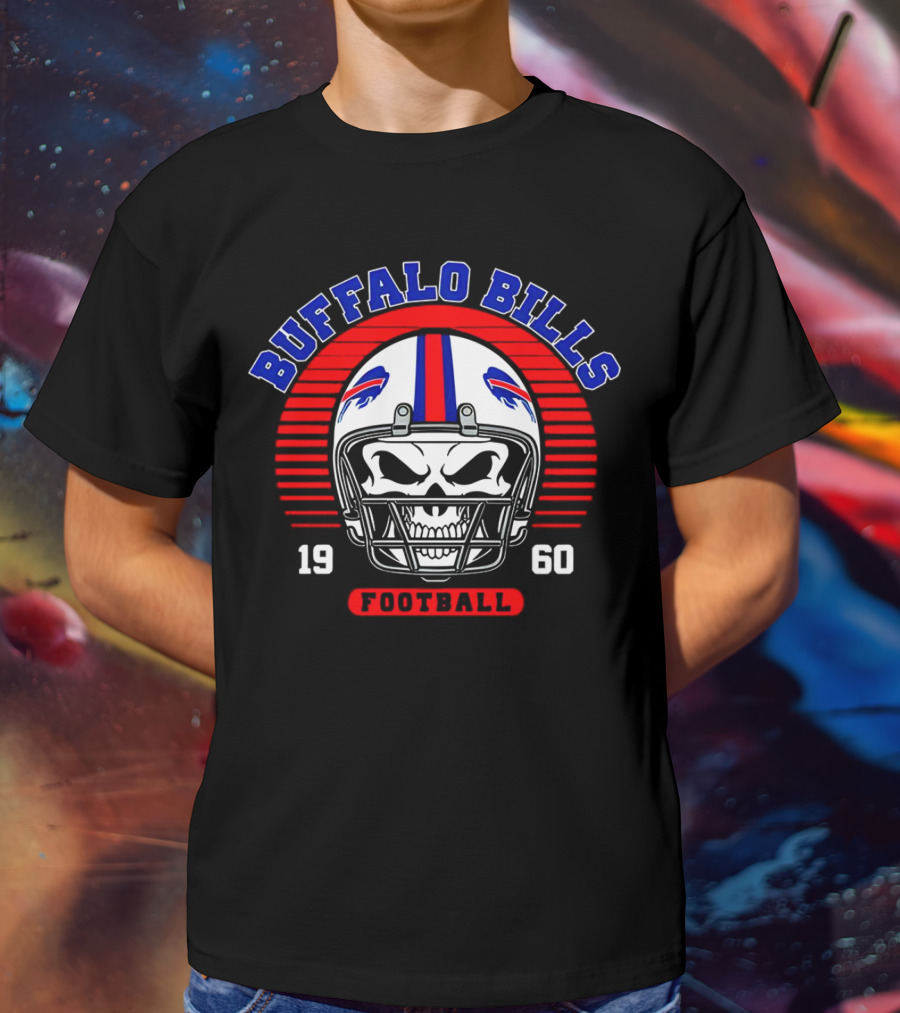 Buffalo Bills 1960 Skull Helmet Football T-Shirt