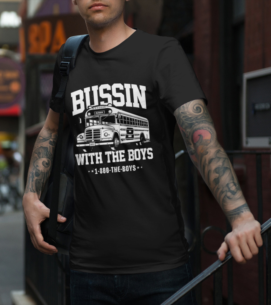 Bussin With The Boys 1-800-The-Boys Bus T-Shirt