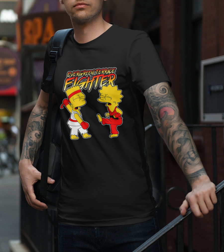 Evergreen Terrace Fighter The Simpsons Street Fighter Crossover T-Shirt