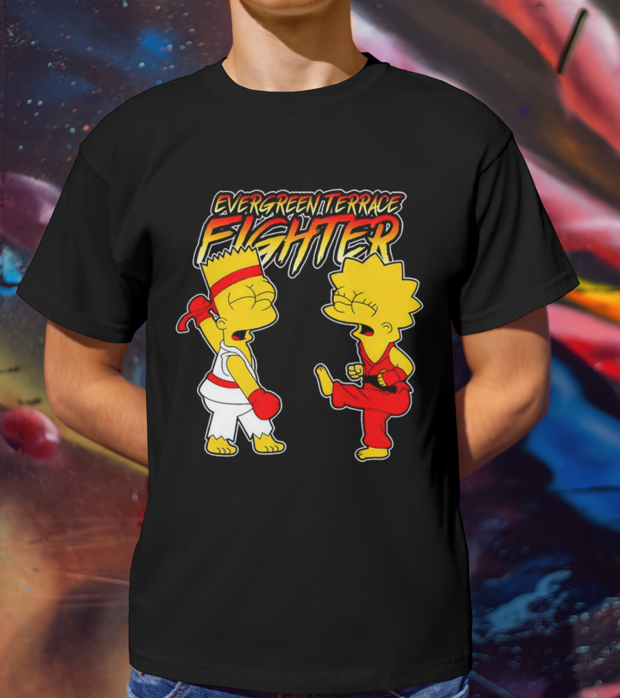 Evergreen Terrace Fighter The Simpsons Street Fighter Crossover T-Shirt