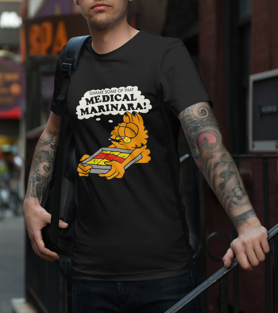 Garfield Gimme Some Of That Medical Marinara With Lasagna T-Shirt