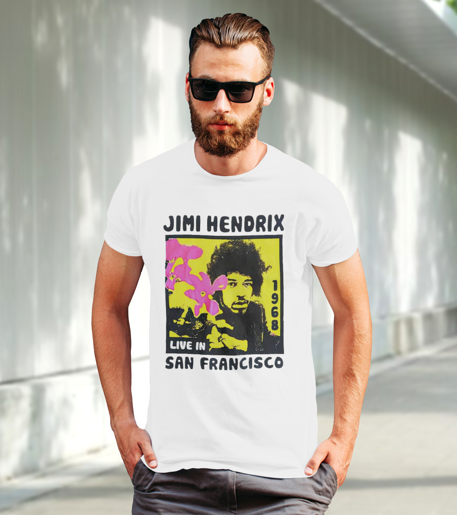 Jimi Hendrix Live In San Francisco 1968 T-Shirt