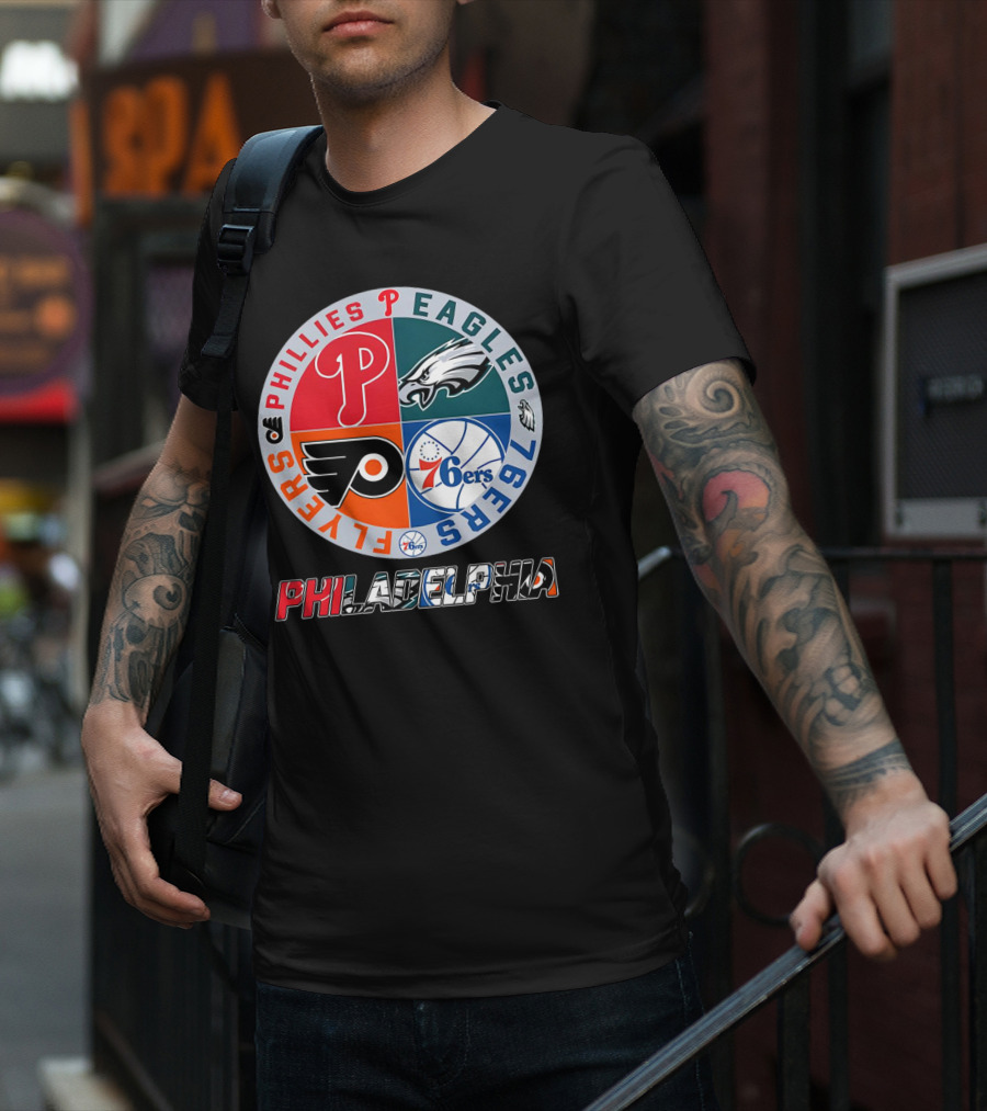 PHILADELPHIA Phillies Eagles 76ers Flyers T-Shirt