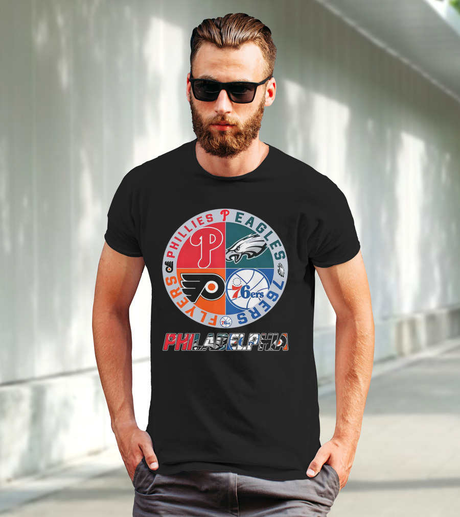 PHILADELPHIA Phillies Eagles 76ers Flyers T-Shirt