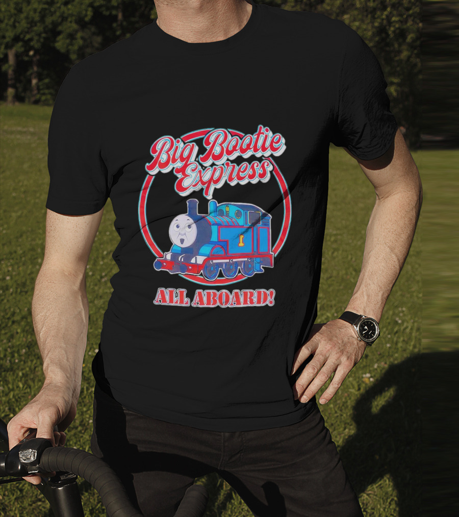 Big Bootie Express All Aboard Train Engine Character T-Shirt
