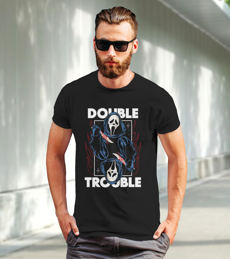 Double Trouble Ghostface Knife Reflection T-Shirt