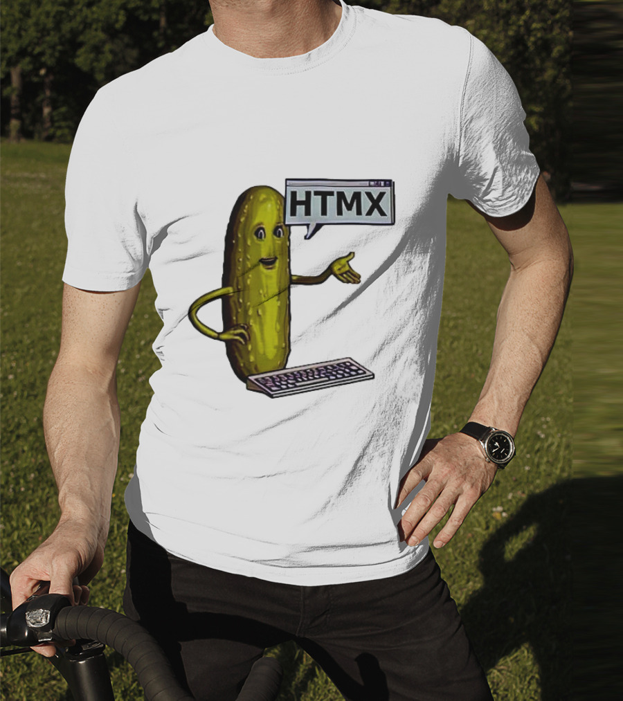 HTMX Keyboard Pickle T-Shirt