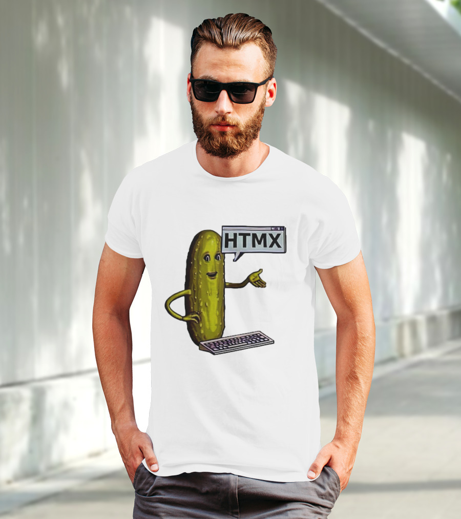 HTMX Keyboard Pickle T-Shirt