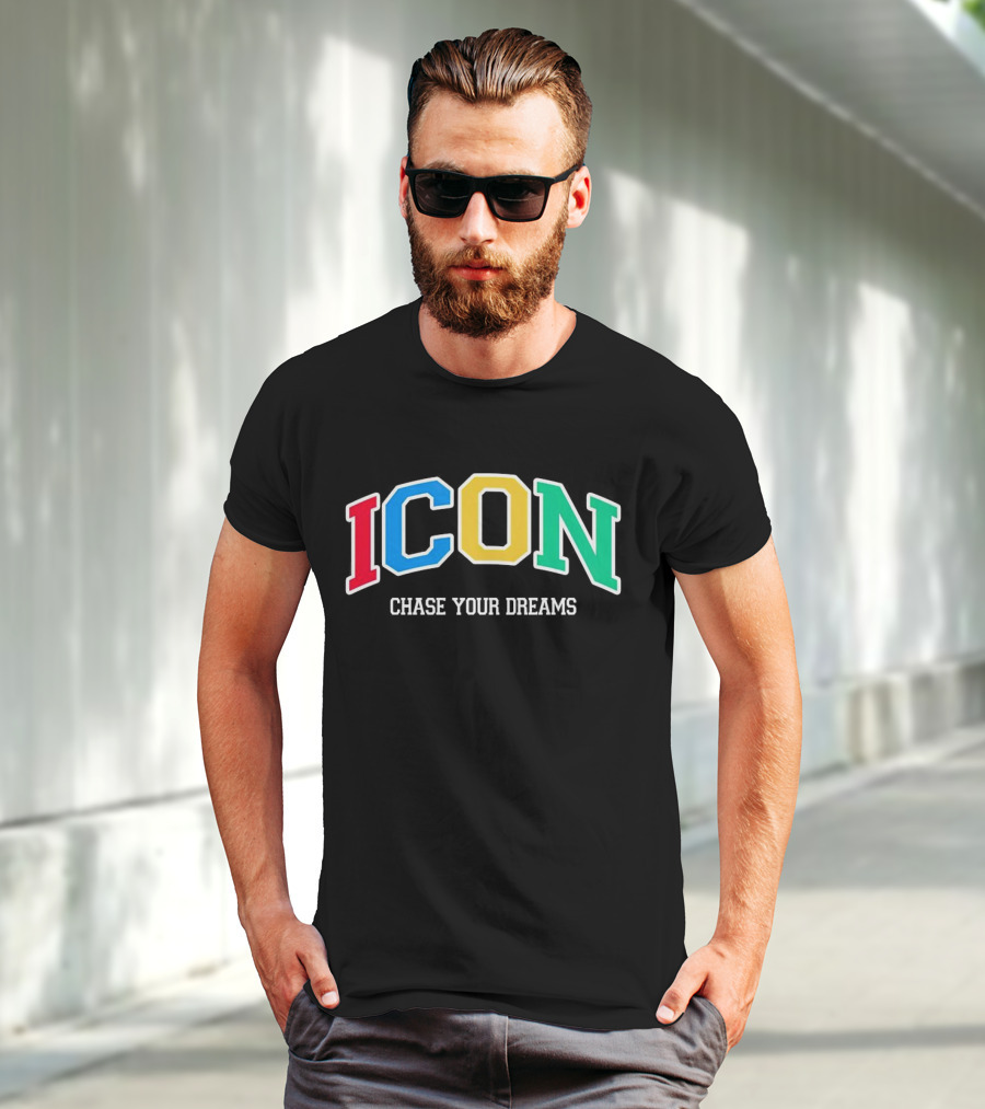ICON Chase Your Dreams Multicolor Block Letters T-Shirt