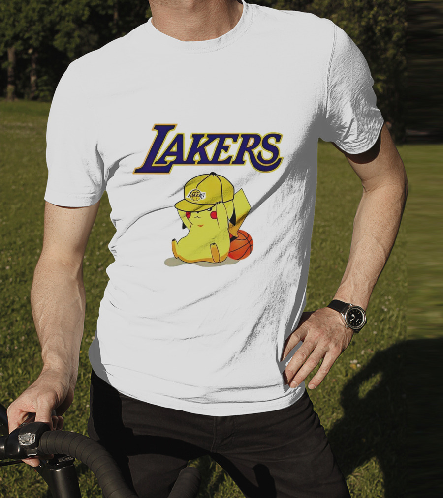 Lakers Pikachu Basketball Hat T-Shirt