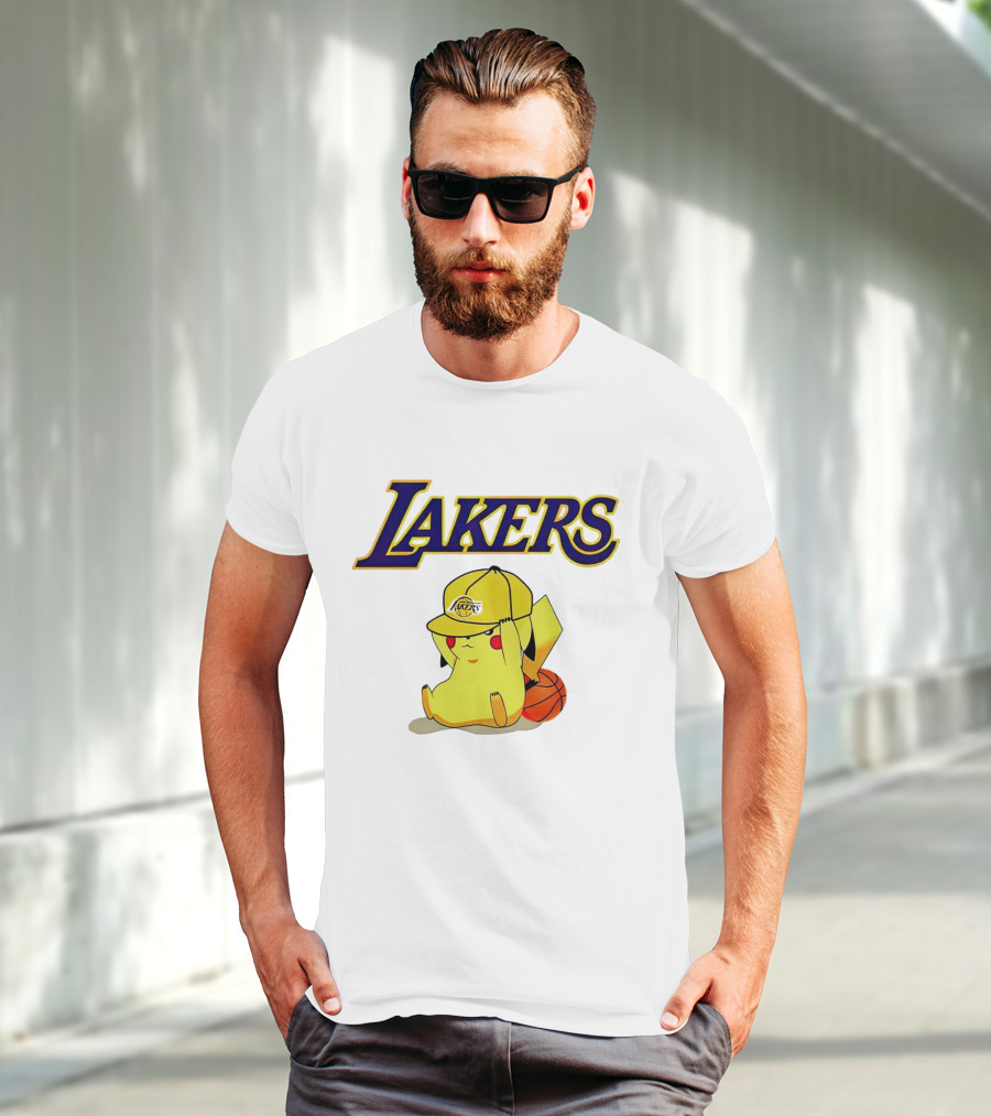Lakers Pikachu Basketball Hat T-Shirt