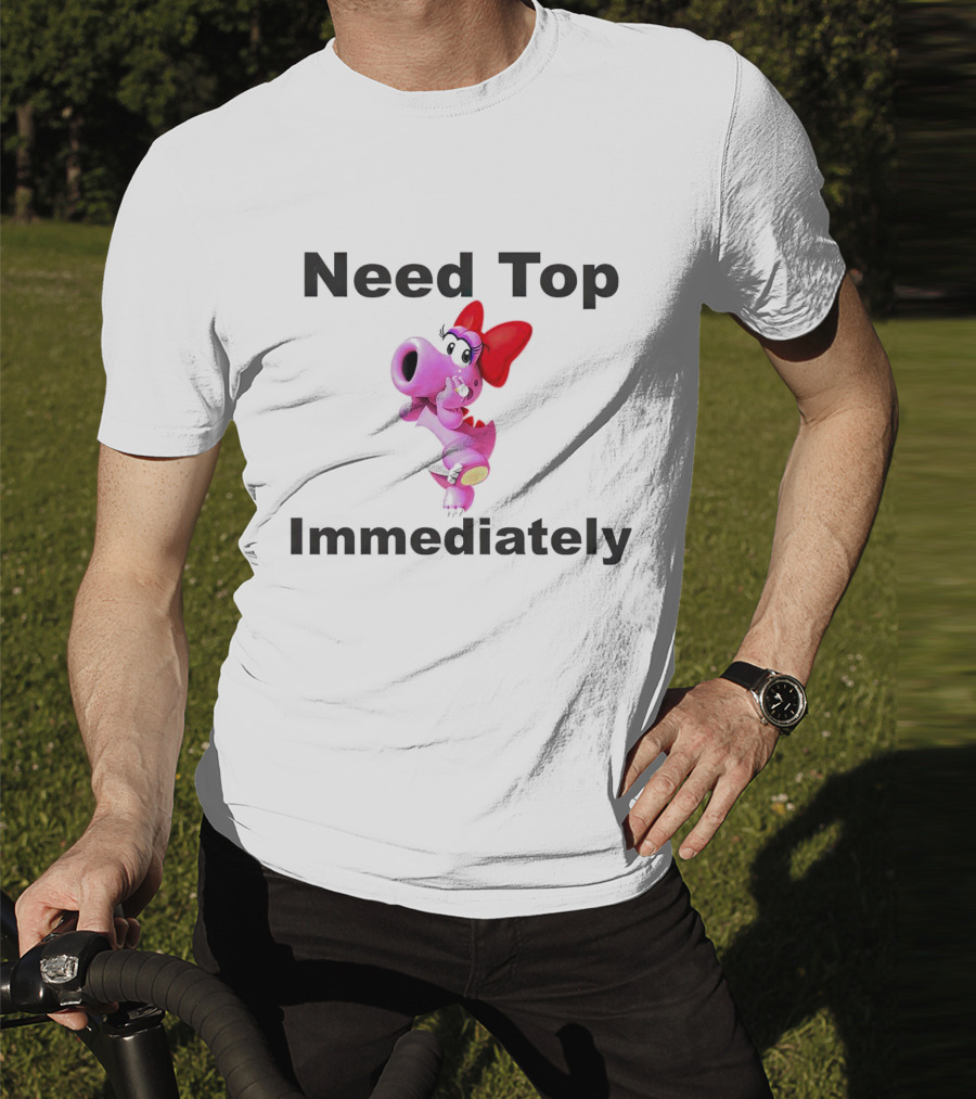 Need Top Immediately Bow Dinosaur Character T-Shirt