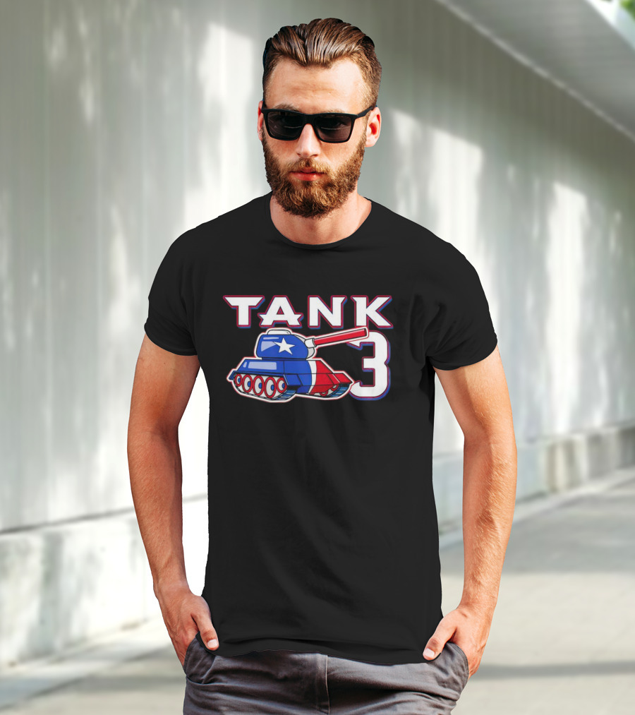 Texas Rangers Tank 3 Patriotic Flag Colors T-Shirt