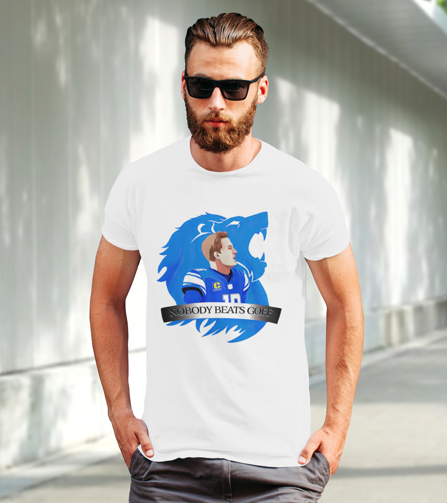 That’s Good Sports Nobody Beats Goff Blue Lion Football Player T-Shirt