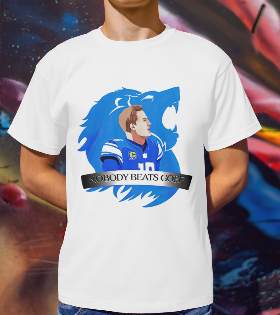 That’s Good Sports Nobody Beats Goff Blue Lion Football Player T-Shirt