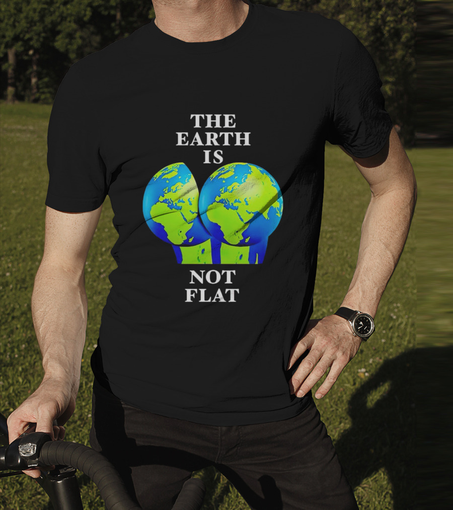 The Earth Is Not Flat Double Globe Visual T-Shirt